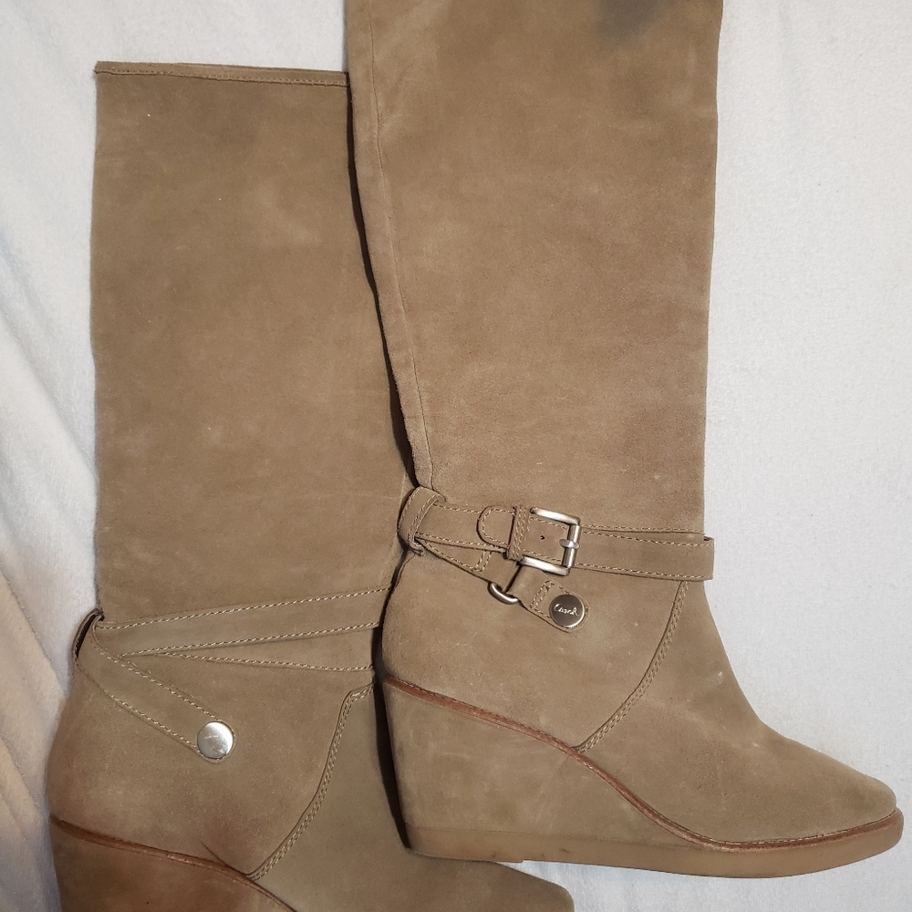 Suede tan boots